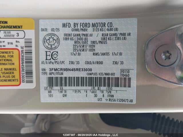 3FMCR9BN4SRE33030 Ford dragon