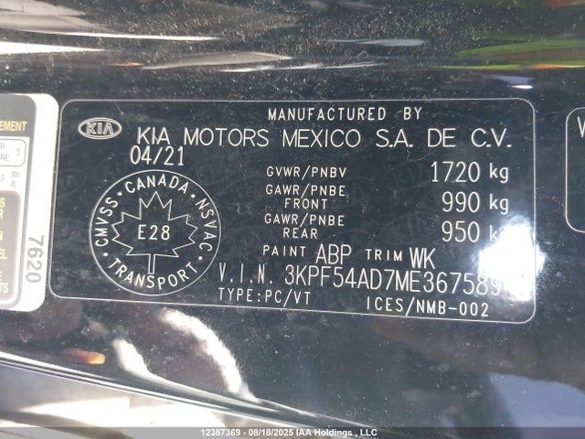 KIA mpi nu 2021 3KPF54AD7ME367589 Image 9