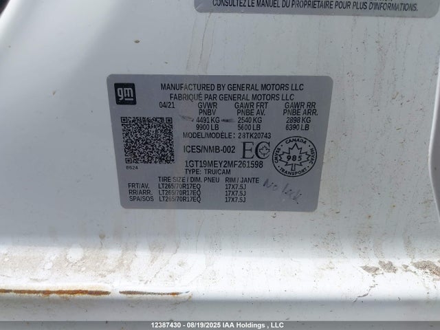 1GT19MEY2MF261598 GMC l5p - di, duramax, gen 5 var. 1