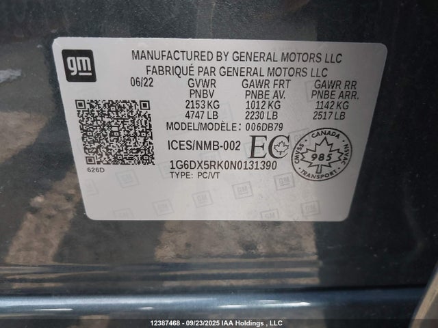 1G6DX5RK0N0131390 Cadillac lsy