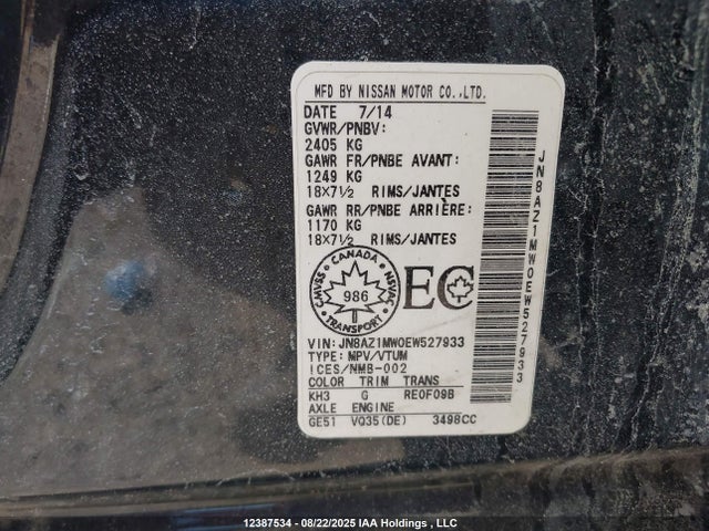 JN8AZ1MW0EW527933 Nissan Murano