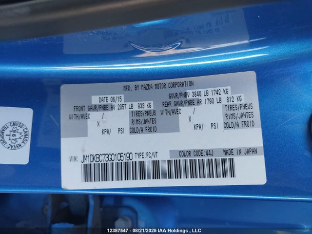 JM1DKBC73G0105190 Mazda pe