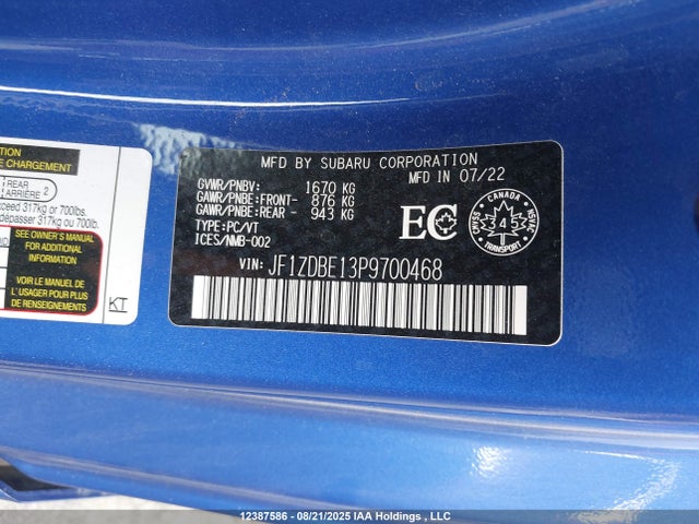 JF1ZDBE13P9700468 Subaru na