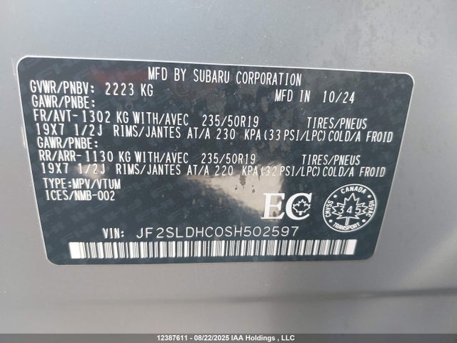 JF2SLDHC0SH502597 Subaru na
