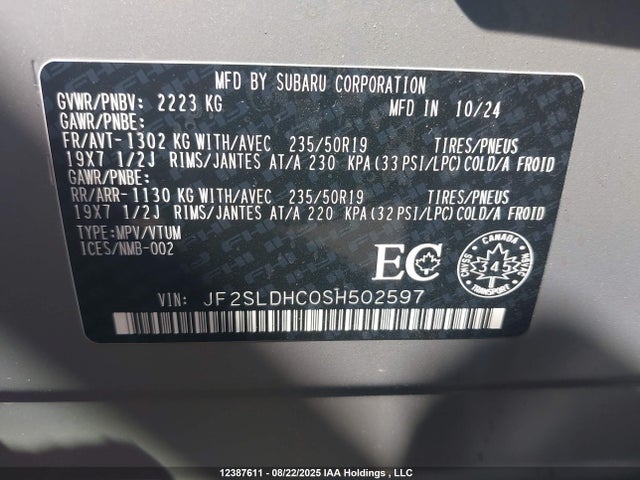 JF2SLDHC0SH502597 Subaru na