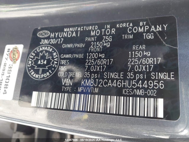 KM8J2CA46HU544956 Hyundai gdi nu