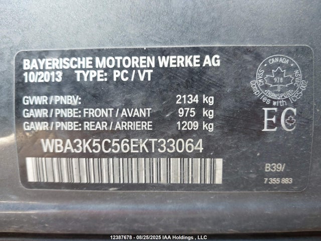 WBA3K5C56EKT33064 BMW 328D