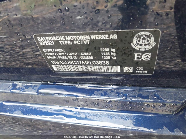 BMW M340I 2021 WBA5U9C07MFL03836 Image 9
