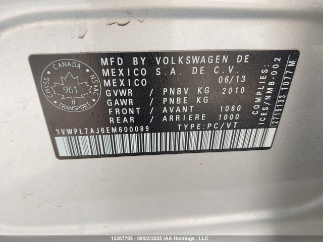 3VWPL7AJ6EM600089 Volkswagen JETTA SPORTWAGEN