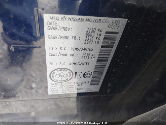 Infiniti 2023 2023 5N1DL1FS2PC367283 Image 9