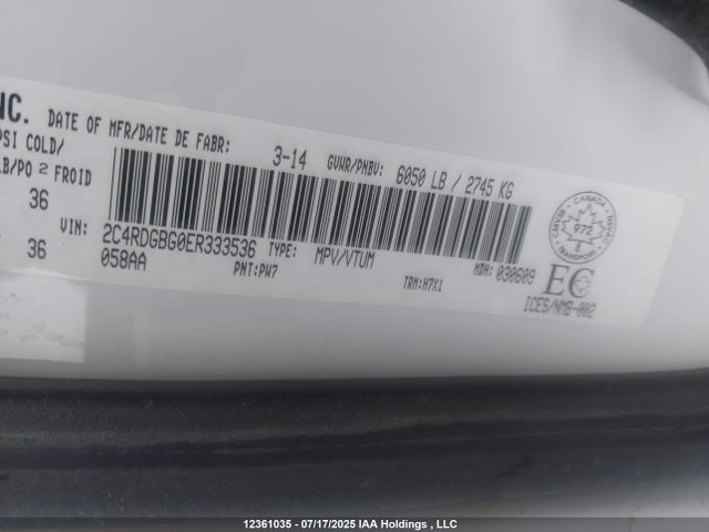2C4RDGBG0ER333536 Dodge 2014