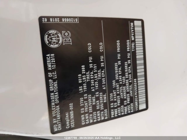 Volkswagen fsi 2019 1V2NR2CA7KC529246 Image 9