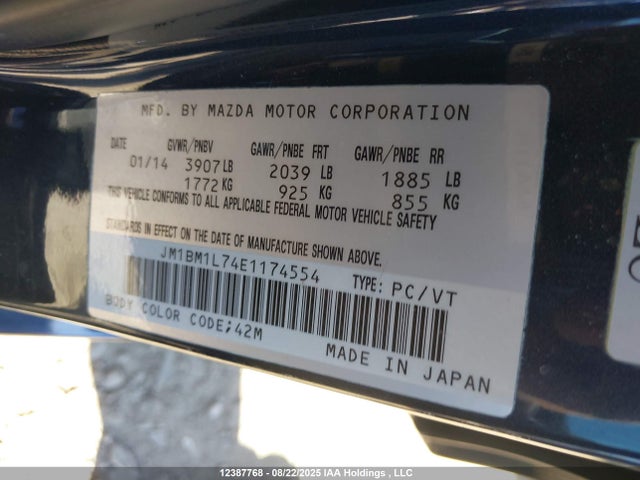 JM1BM1L74E1174554 Mazda pe