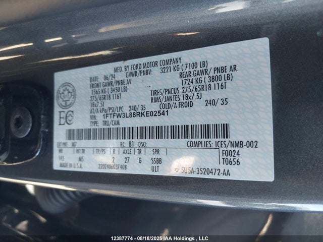 1FTFW3L88RKE02541 Ford gtdi