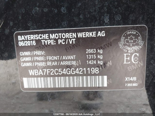 BMW 750i 2016 WBA7F2C54GG421198 Image 9