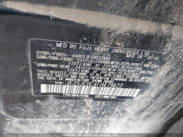 JF2SJCHC4FH479427 Subaru 2.5na c0