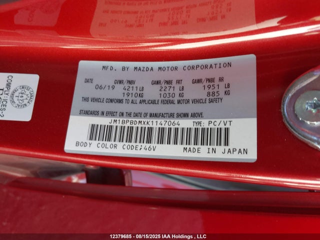 JM1BPBDMXK1147064 Mazda py cylinder deactivation