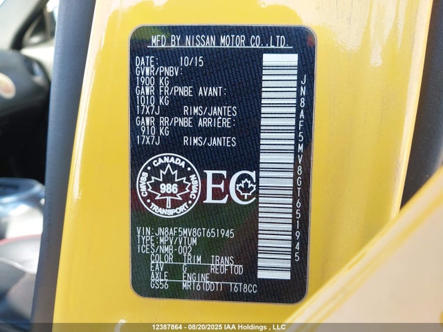 JN8AF5MV8GT651945 Nissan 2016