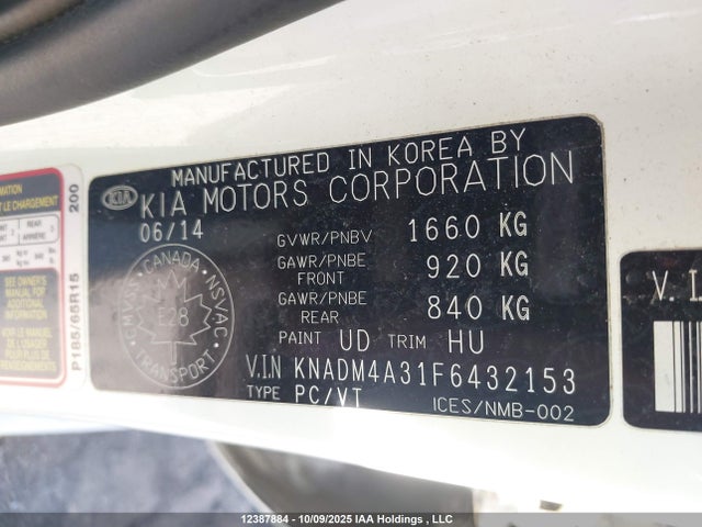 KIA dohc gamma 2015 KNADM4A31F6432153 Image 9