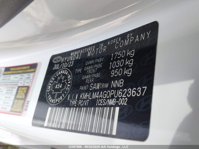 KMHLM4AG0PU623637 Hyundai mpi nu pe