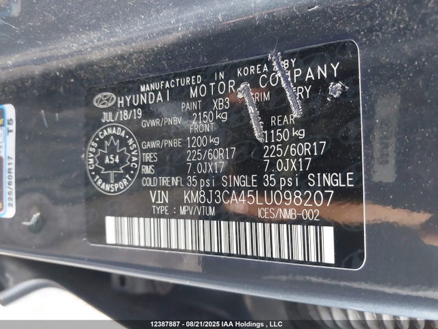 Hyundai gdi nu 2020 KM8J3CA45LU098207 Image 9