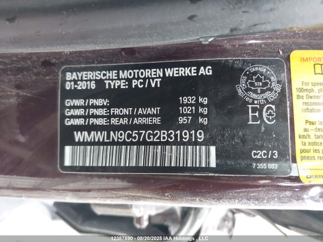 Mini 2016 2016 WMWLN9C57G2B31919 Image 9