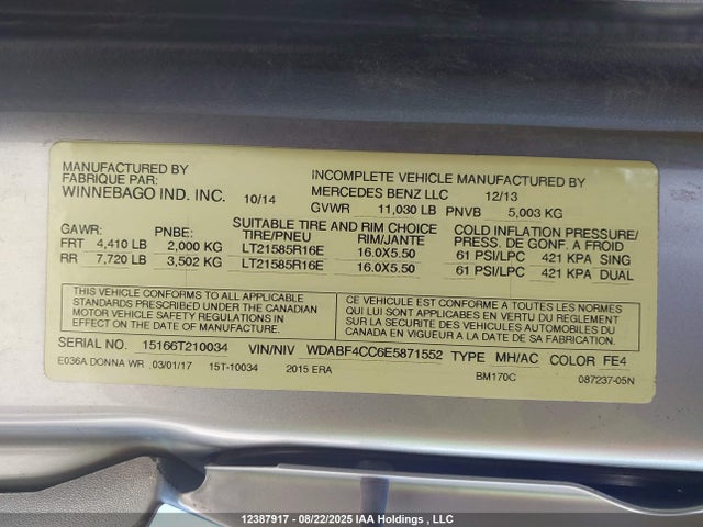 WDABF4CC6E5871552 Mercedes-Benz C- Mg5+mh3 (epa/13)