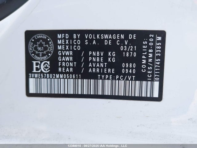 3VWE57BU2MM050611 Volkswagen tsi