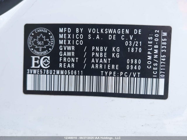 3VWE57BU2MM050611 Volkswagen tsi