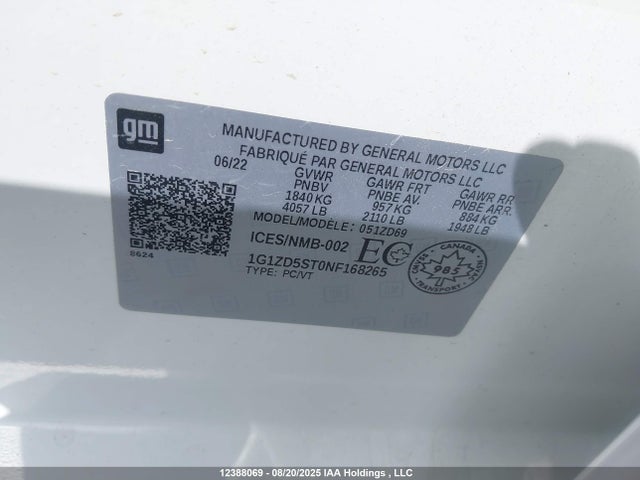 1G1ZD5ST0NF168265 Chevrolet lfv - direct injection, variable valve timing, gen 1 gmna