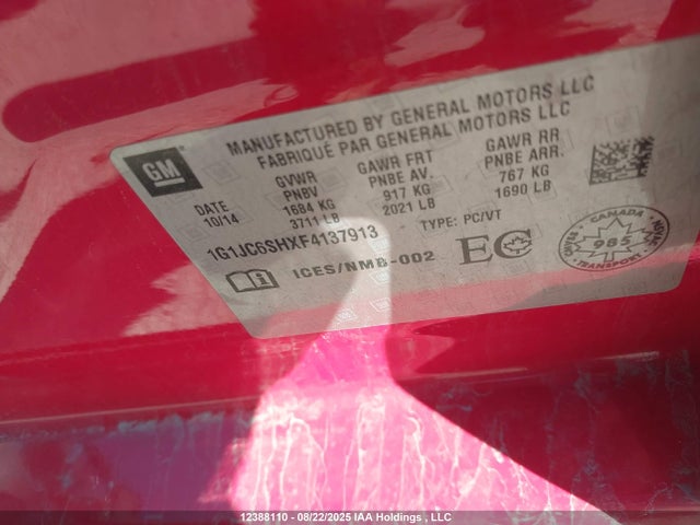 1G1JC6SHXF4137913 Chevrolet luw
