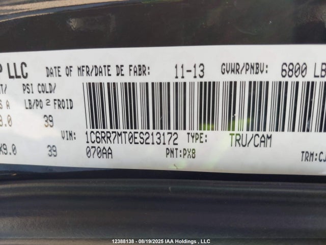 Aukcja sprzedaży 2014 Ram 1500 Sport, vin: 1C6RR7MT0ES213172, numer aukcji: 12388138