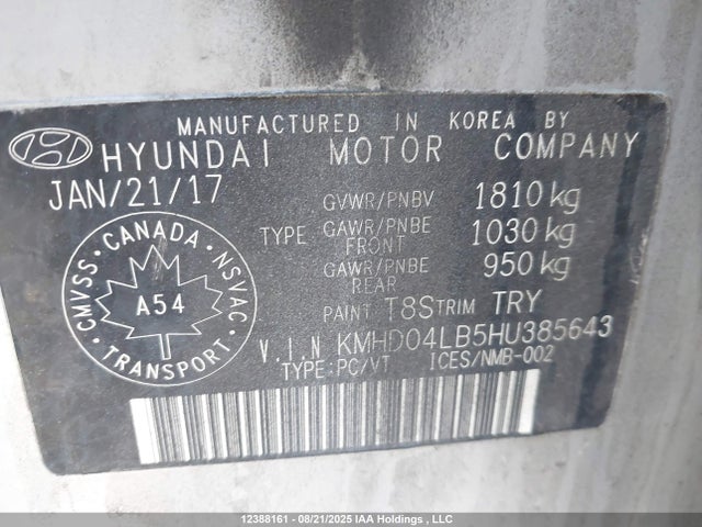 KMHD04LB5HU385643 Hyundai g 1.6 dohc t-gdi gamma