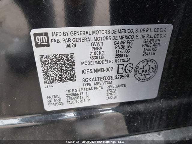 3GKALTEGXRL329599 GMC lsd