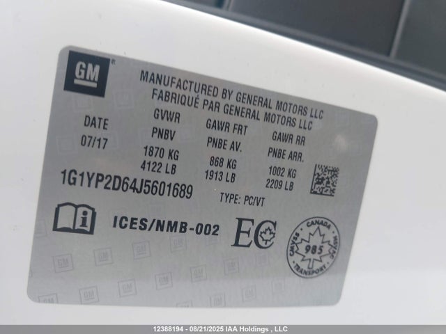 Chevrolet lt4 - direct injection, sc, afm, variable valve timing, alum 2018 1G1YP2D64J5601689 Image 9