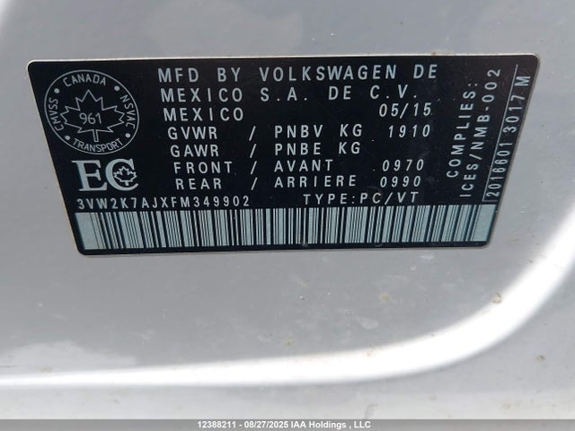 3VW2K7AJXFM349902 Volkswagen Jetta