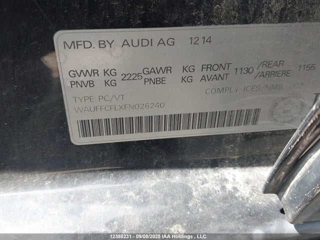 Audi flex fuel capable engine 2015 WAUFFCFLXFN026240 Image 17
