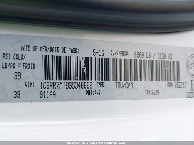 RAM 1500 2016 1C6RR7MT8GS348662 Image 9