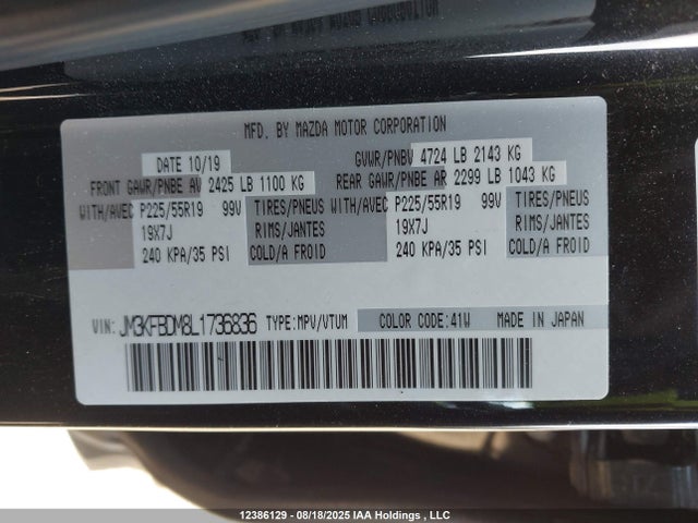 JM3KFBDM8L1736836 Mazda py cylinder deactivation