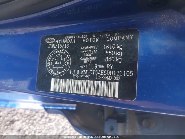 Продажа на аукционе авто 2013 Hyundai Accent Gls/gs, vin: KMHCT5AE5DU123105, номер лота: 12388262