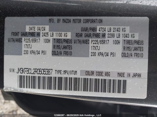 Mazda py 2024 JM3KFBCL2R0505387 Image 9