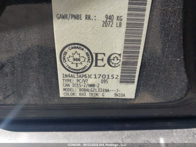 1N4AL3AP6JC170152 Nissan Altima