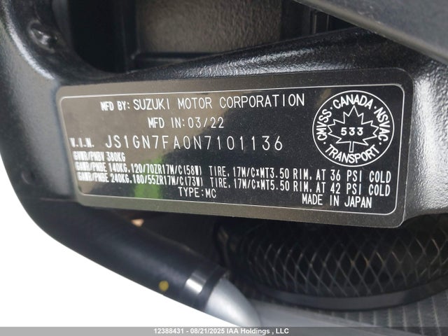 JS1GN7FA0N7101136 Suzuki N738