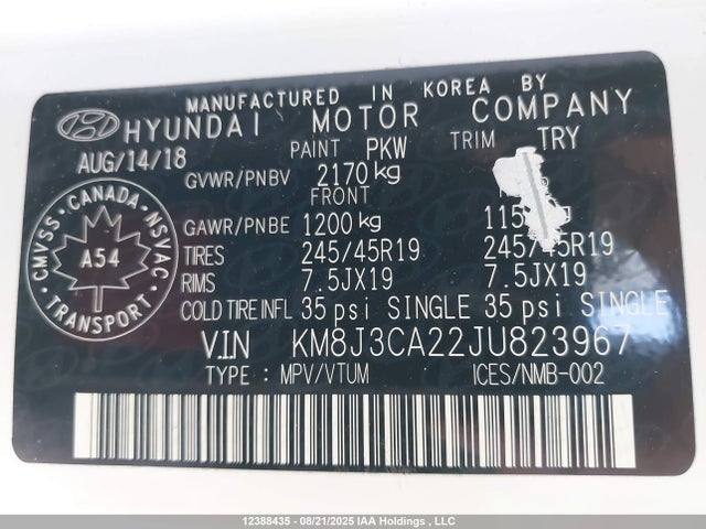 Hyundai t-gdi gamma 2018 KM8J3CA22JU823967 Image 9