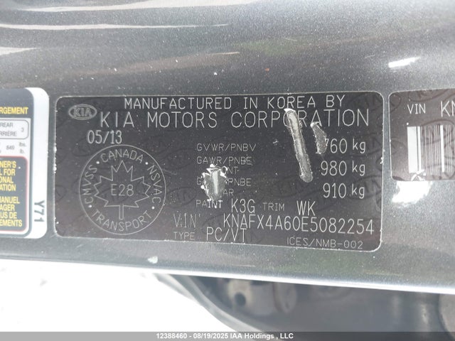 KNAFX4A60E5082254 KIA Forte