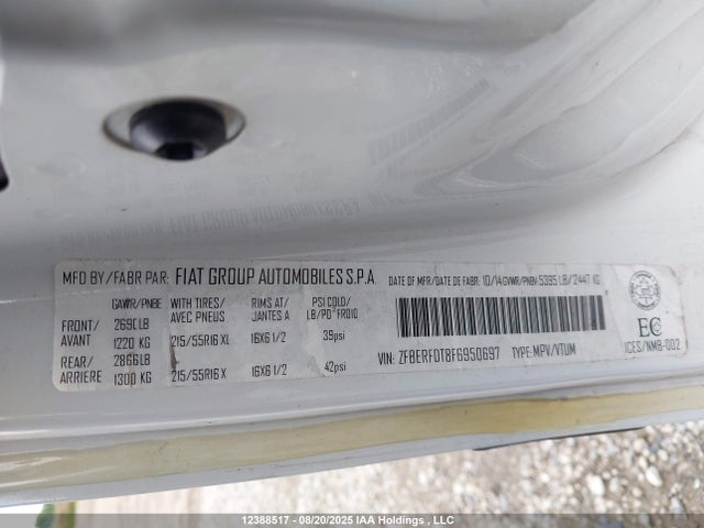 RAM Promaster City 2015 ZFBERFDT8F6950697 Image 9