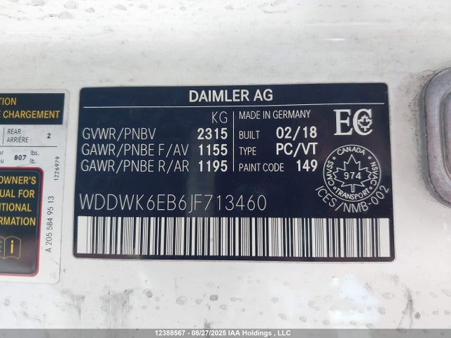Mercedes-Benz m276 2018 WDDWK6EB6JF713460 Image 9
