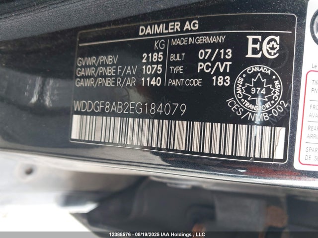 WDDGF8AB2EG184079 Mercedes-Benz C-Class