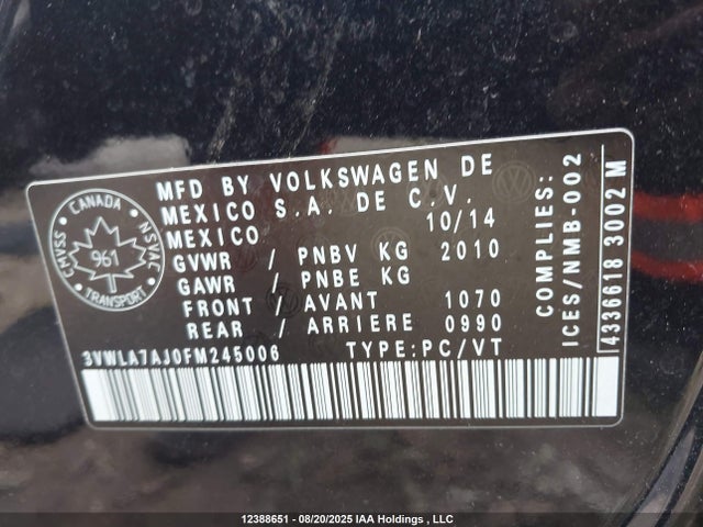 3VWLA7AJ0FM245006 Volkswagen Jetta