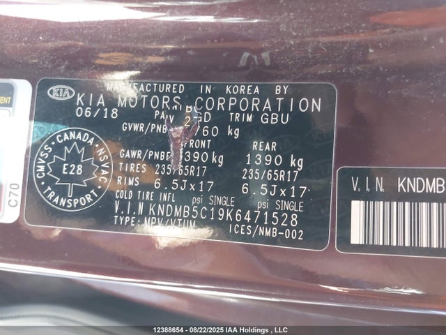KIA gdi lamda - ii 2019 KNDMB5C19K6471528 Image 19